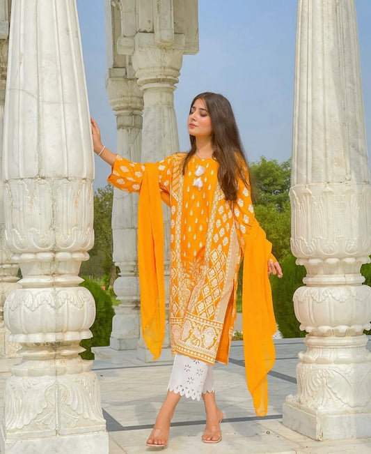 BULBINE Co Ords with dupatta (Linen)