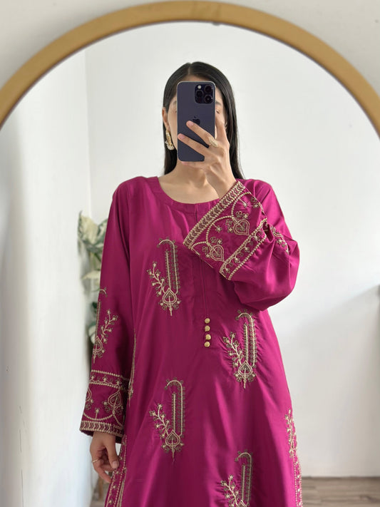 2 pc AMBER - Embroidered Co Ords