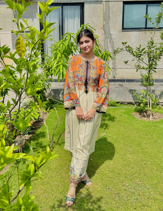 HIRA Poly Lawn digital print Co Ords