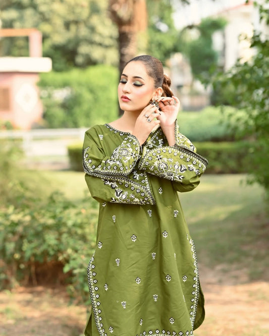 2 pc HIJAB - Embroidered Co Ords