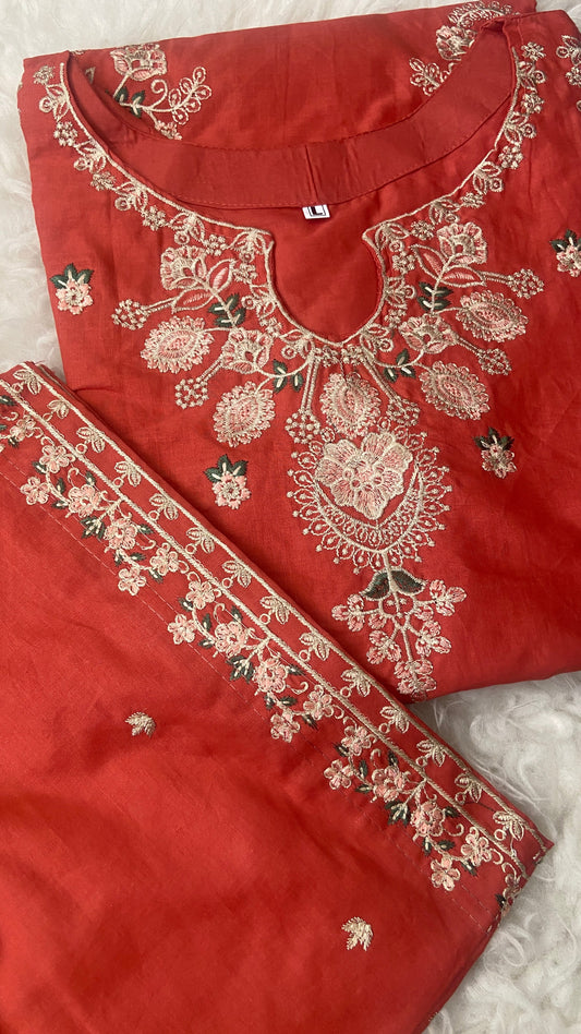 2 pc JANNAT Embroidered Co Ords