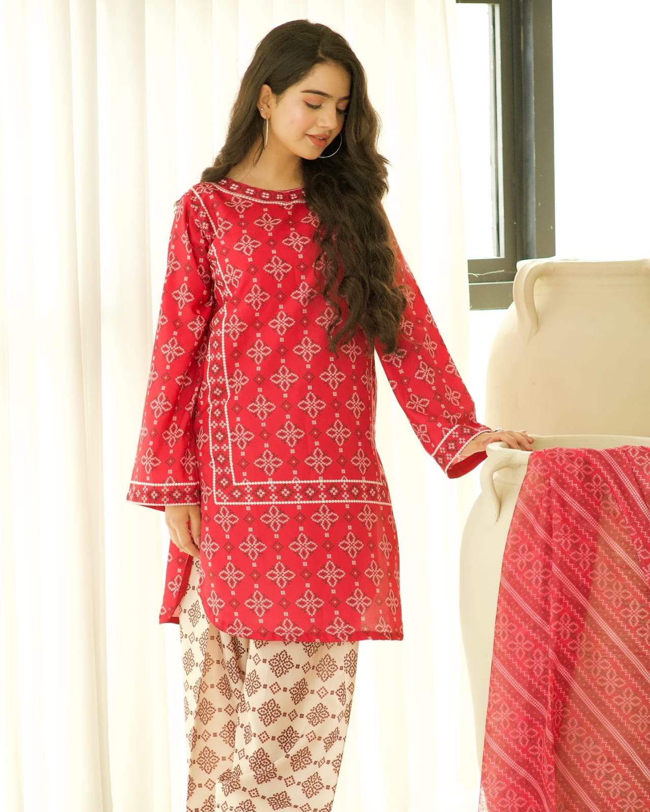 3pc Zaarish With Farshi Shalwar