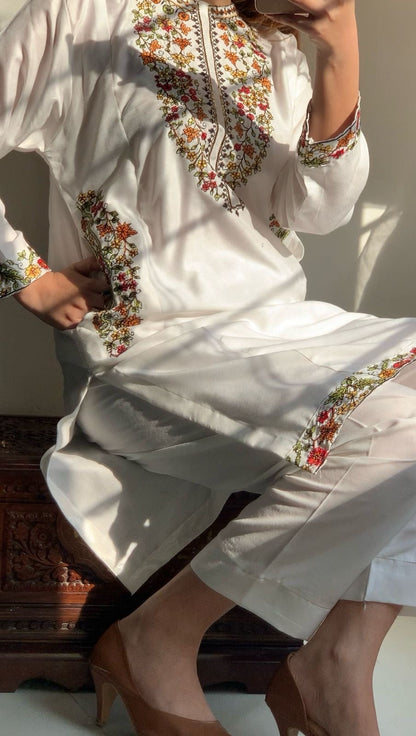 POCKET Sequence Embroidered co ords (Arabic Lawn)