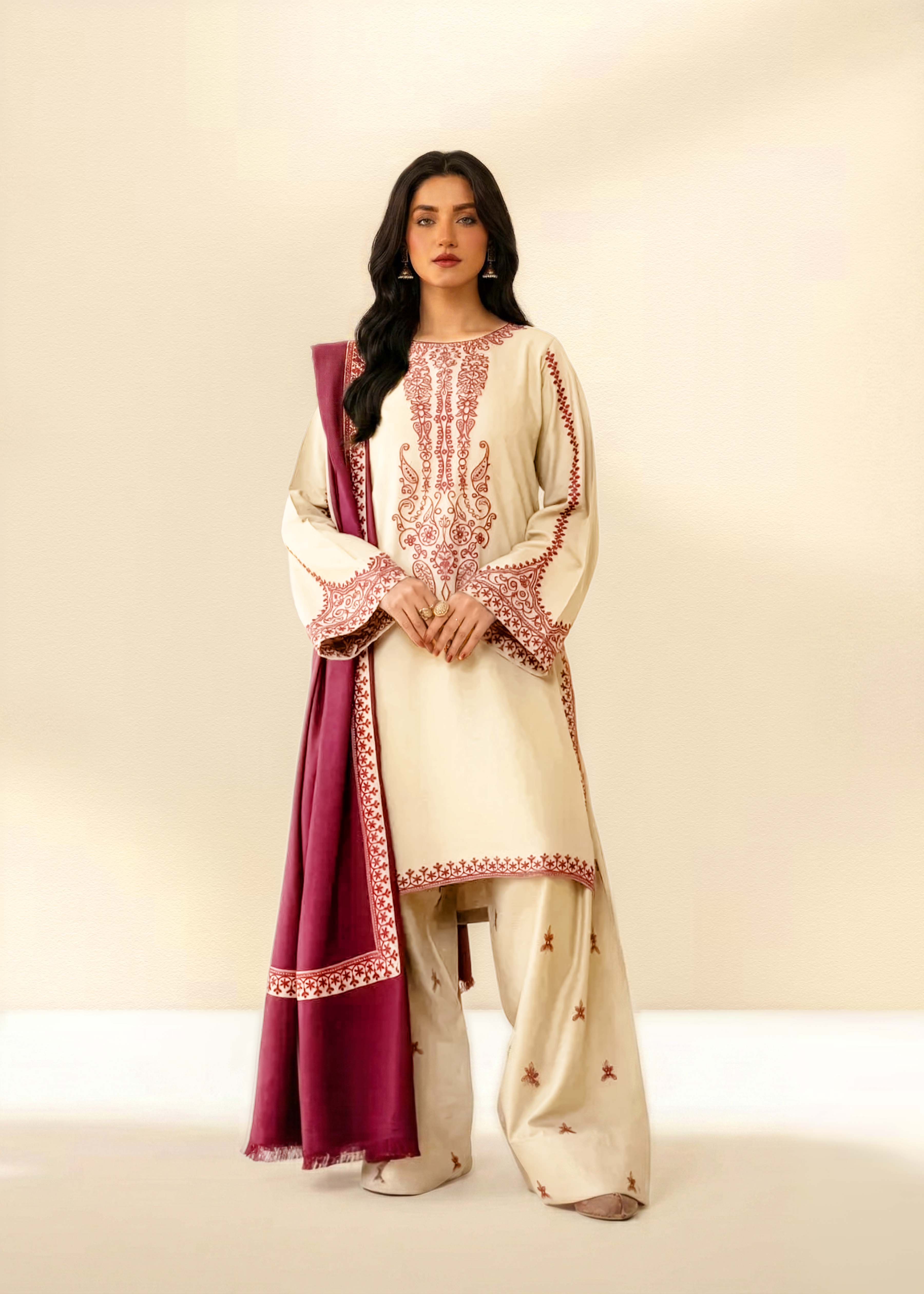Heer Embroidered 3pc