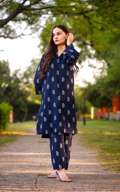 Saleha 2pc Block Printed