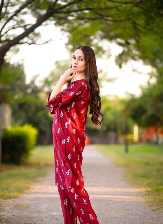 Saleha 2pc Block Printed