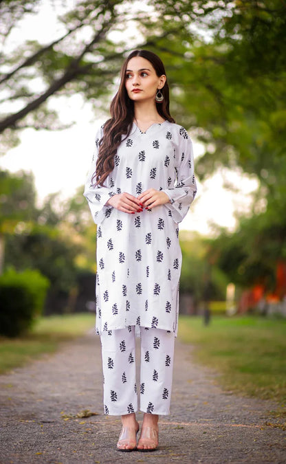 Saleha 2pc Block Printed
