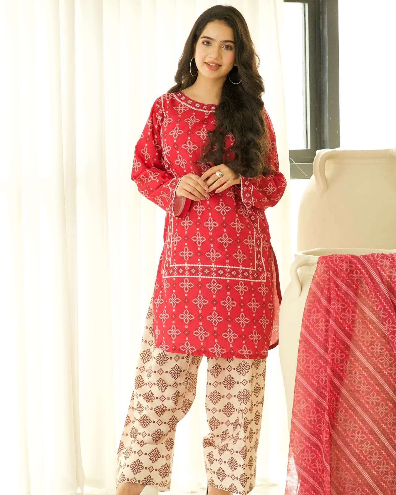 3pc Zaarish With Farshi Shalwar
