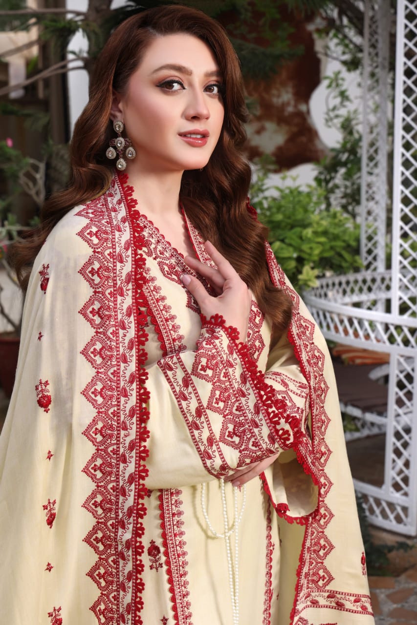 Dhaga Embroidery 3PC (Shawl)