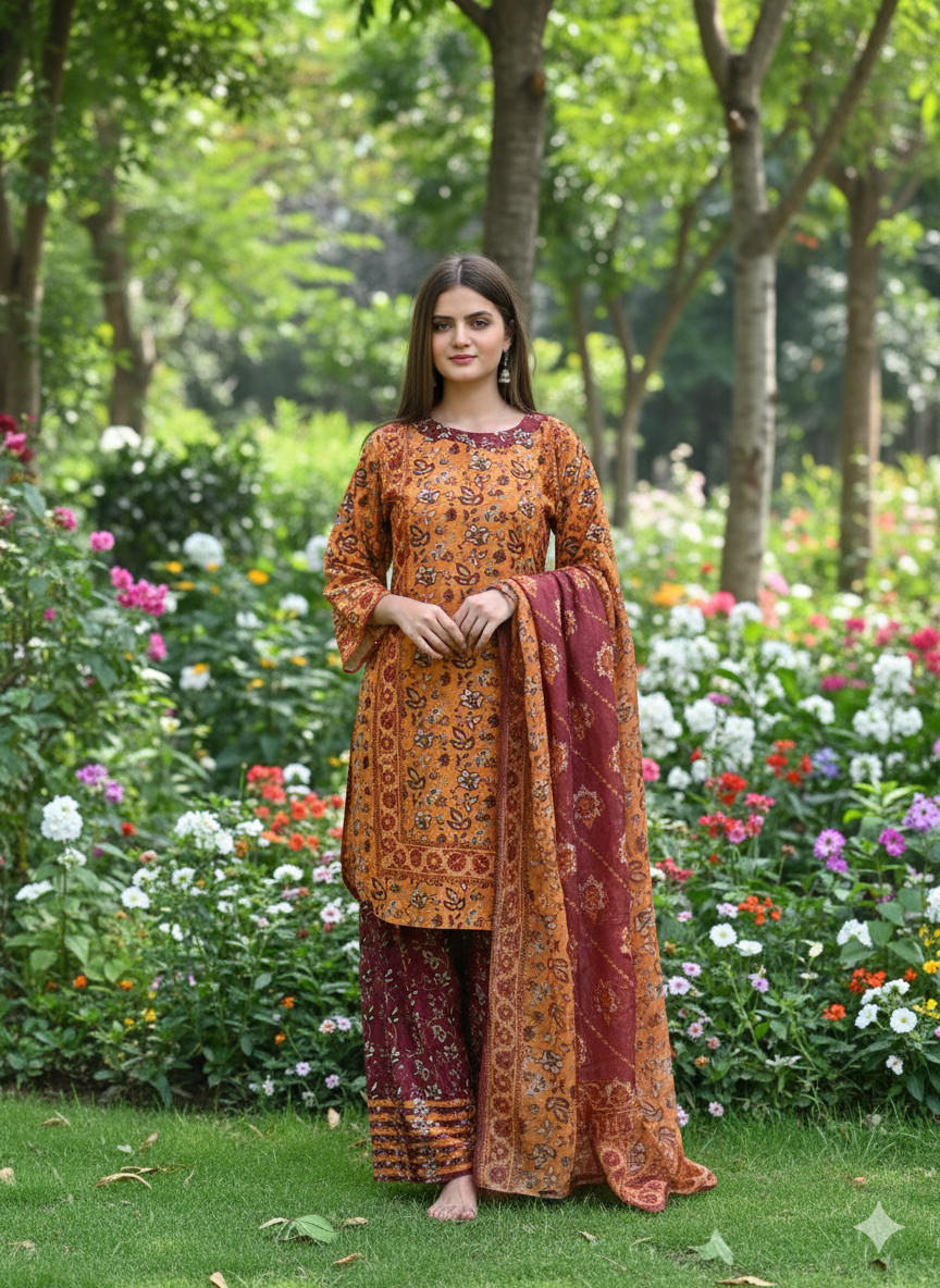 GULNAAR Silky lawn 3 pc set