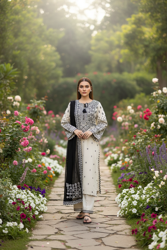 Arfa Embroidered Lawn 3 pc set