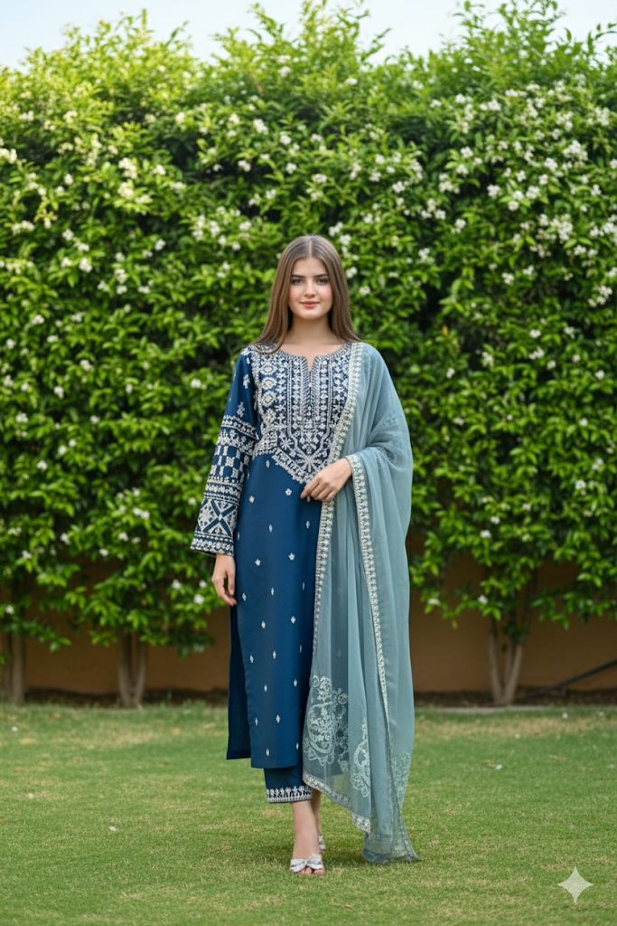 Zara Embroidered 3 pc Set