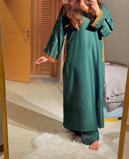 2 pc AFREEN - Embroidered Co Ords (Arabic Lawn)
