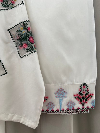 2 pc - WHITE DOVE Embroidered Co Ords