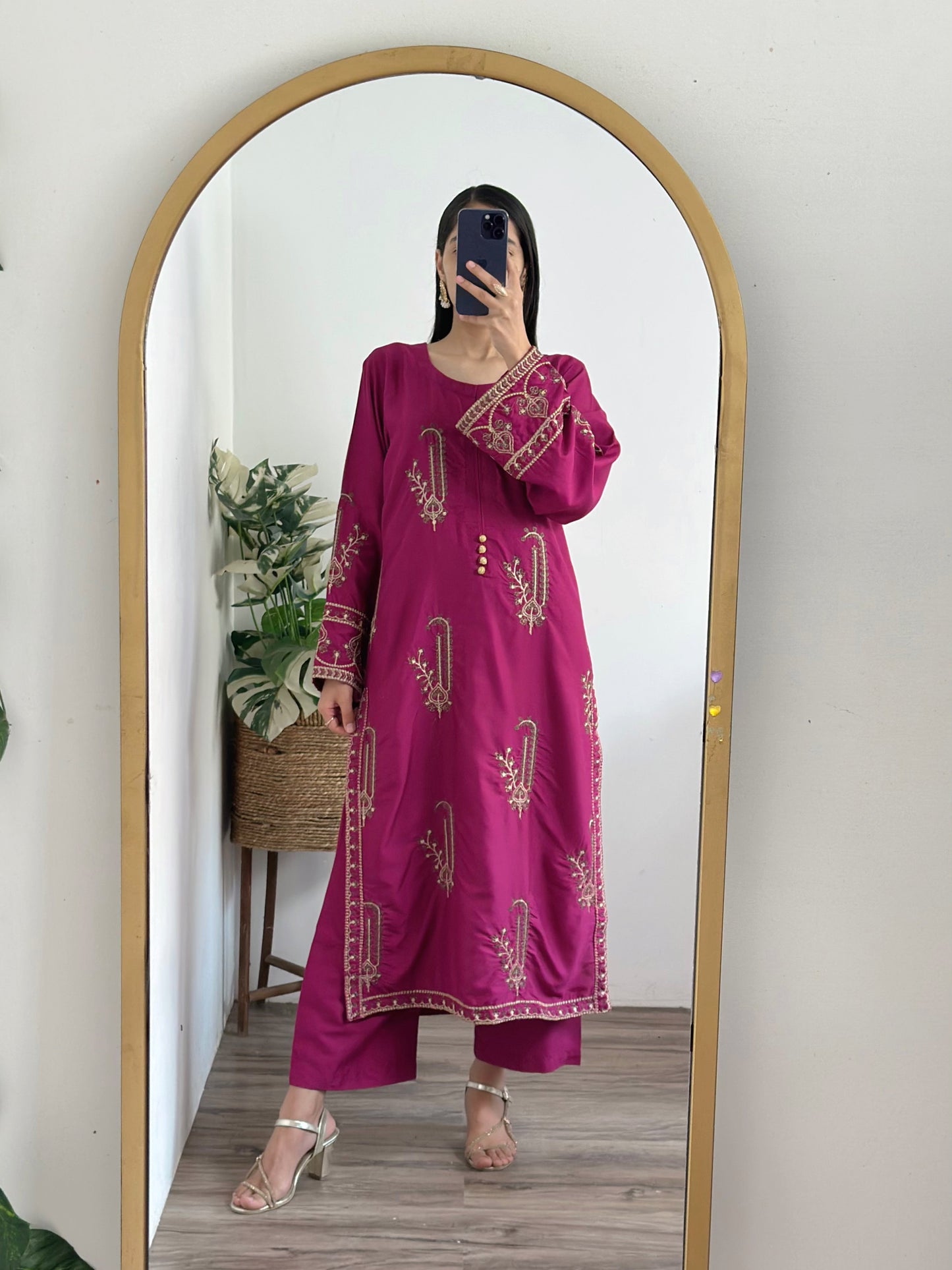 2 pc AMBER - Embroidered Co Ords