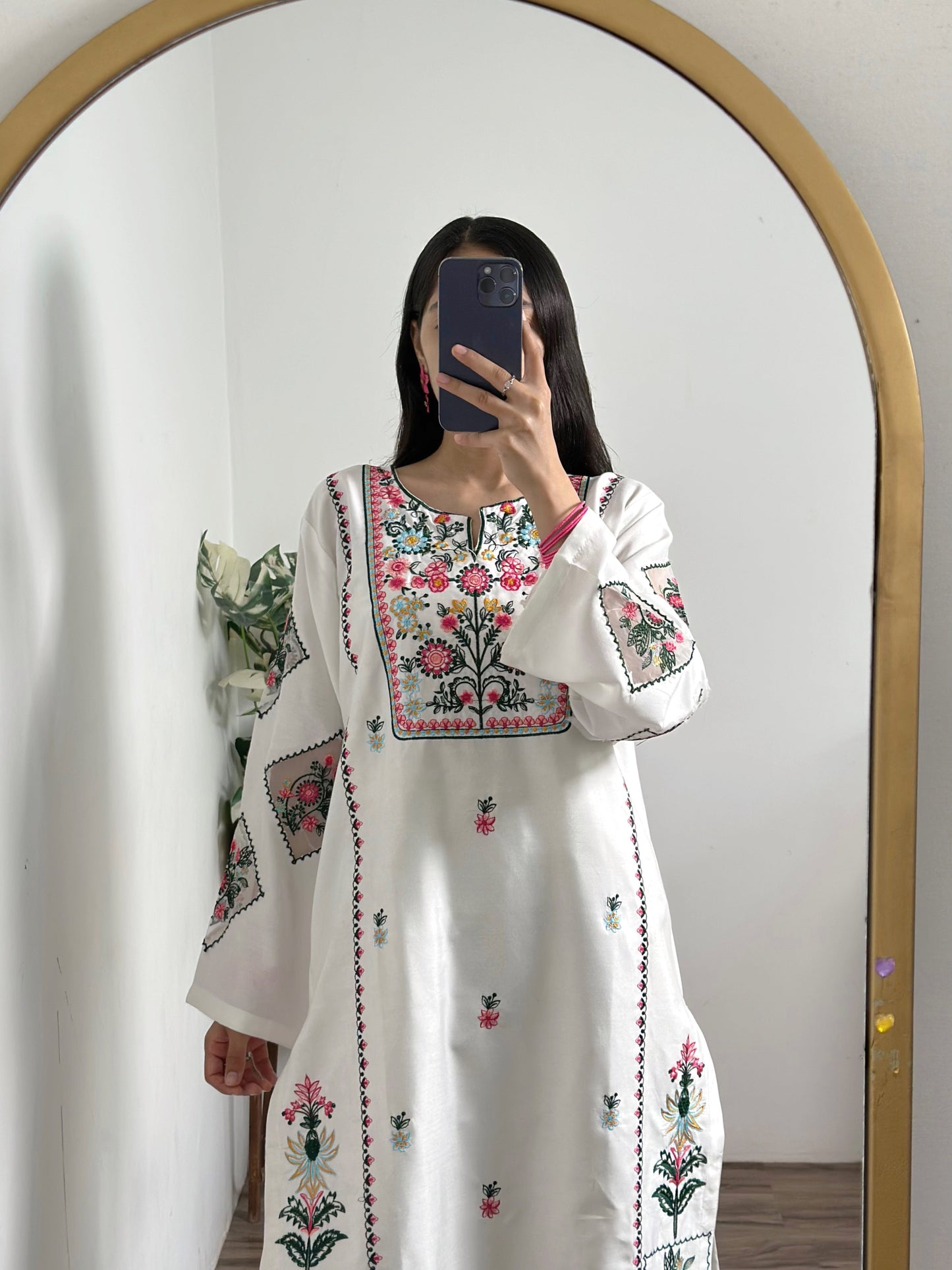 2 pc - WHITE DOVE Embroidered Co Ords