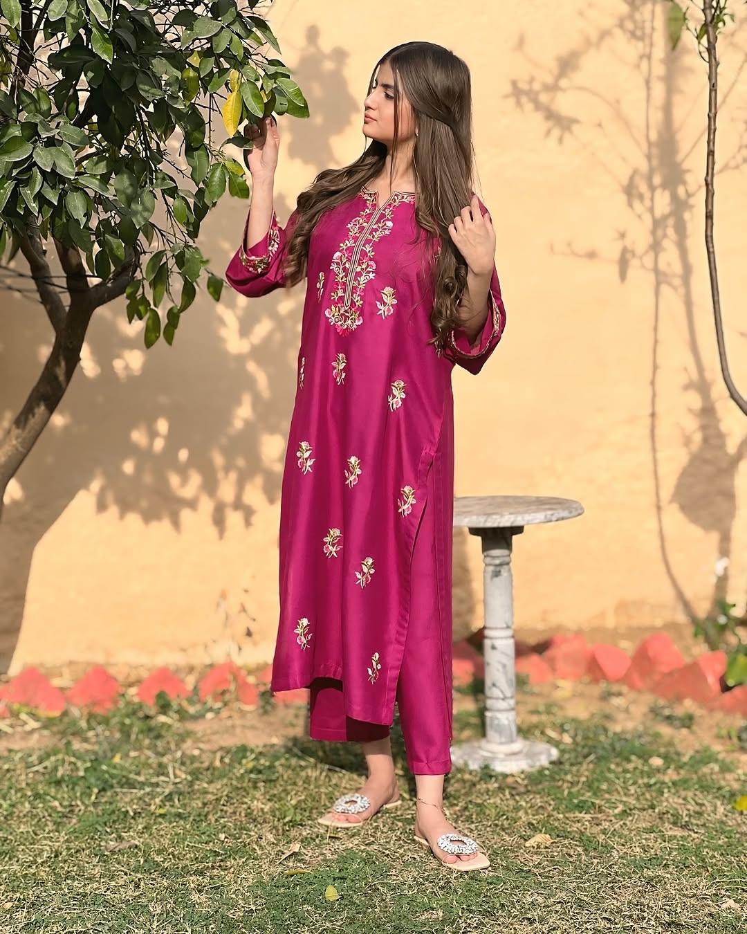 2 pc - Aangan Embroidered Co Ords