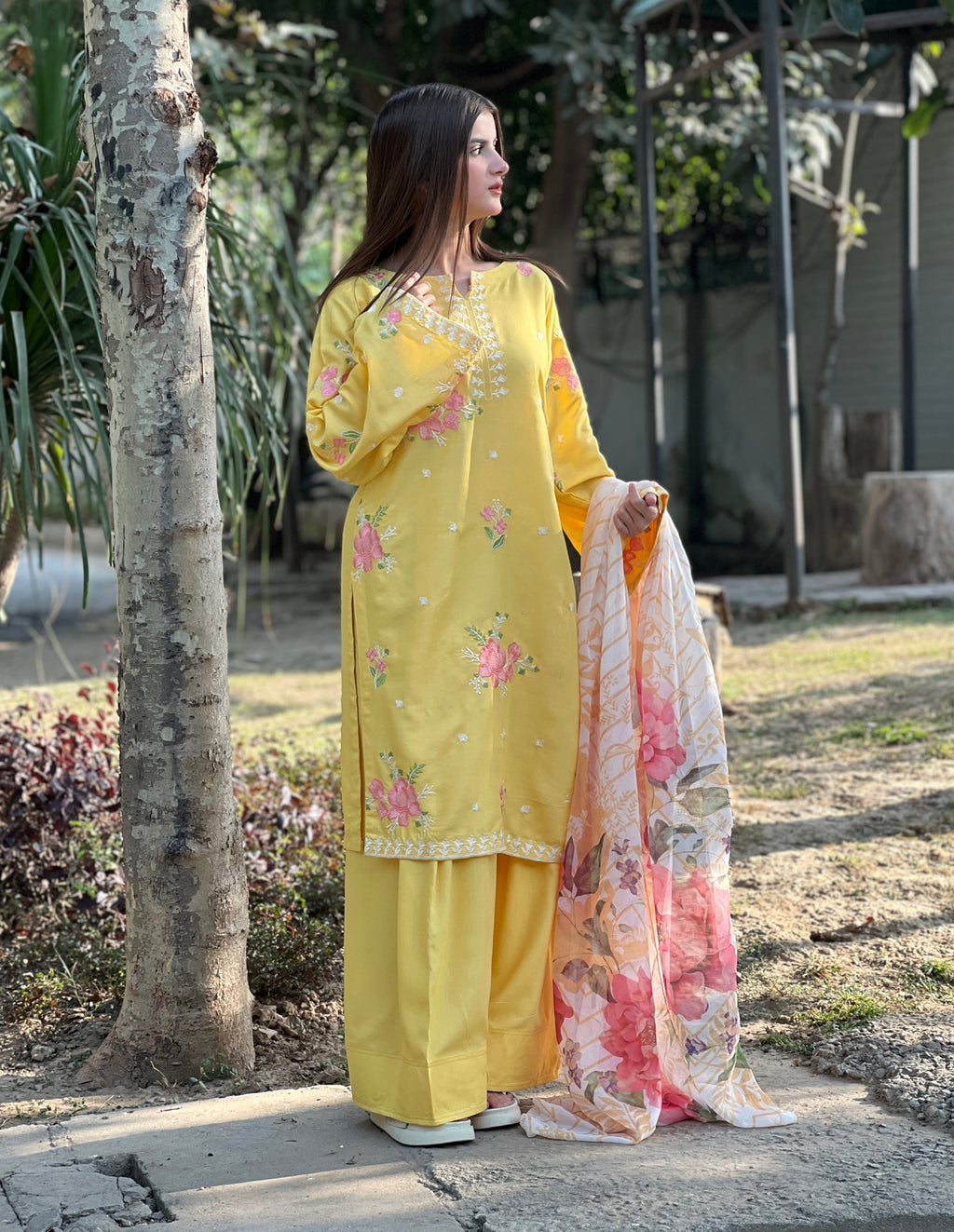 SUNFLOWER Embroidered 3 pc