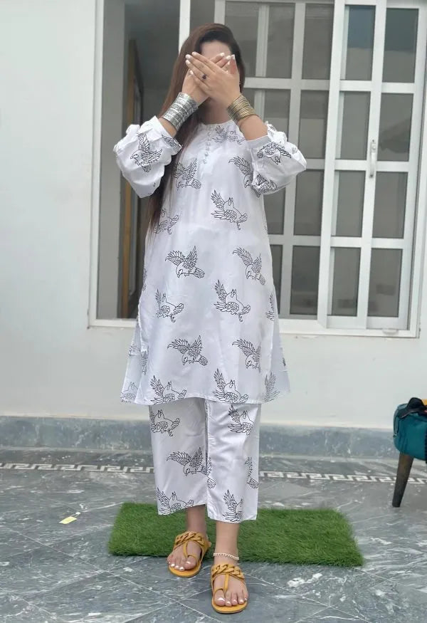 Sparrow Printed Co Ords (2 pc Stitched)
