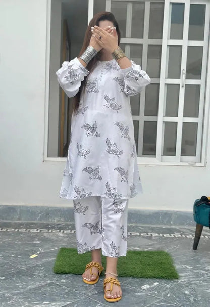 Sparrow Printed Co Ords (2 pc Stitched)