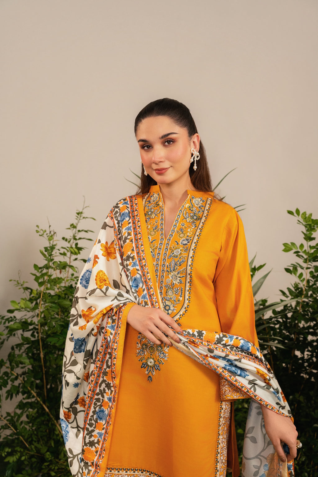 HAZEL Embroidered 3 pc with Shawl