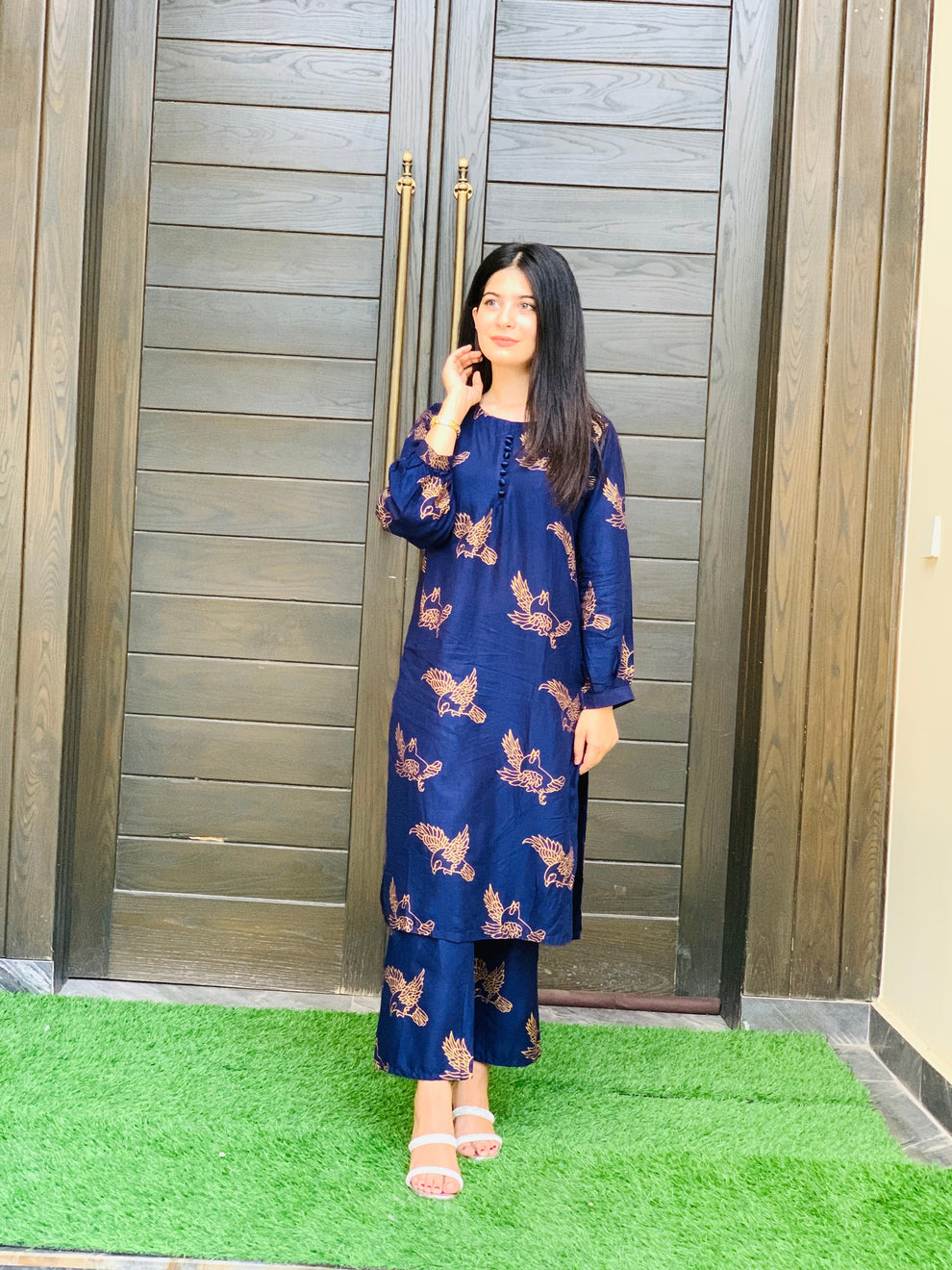 Sparrow Printed Co Ords (2 pc Stitched)